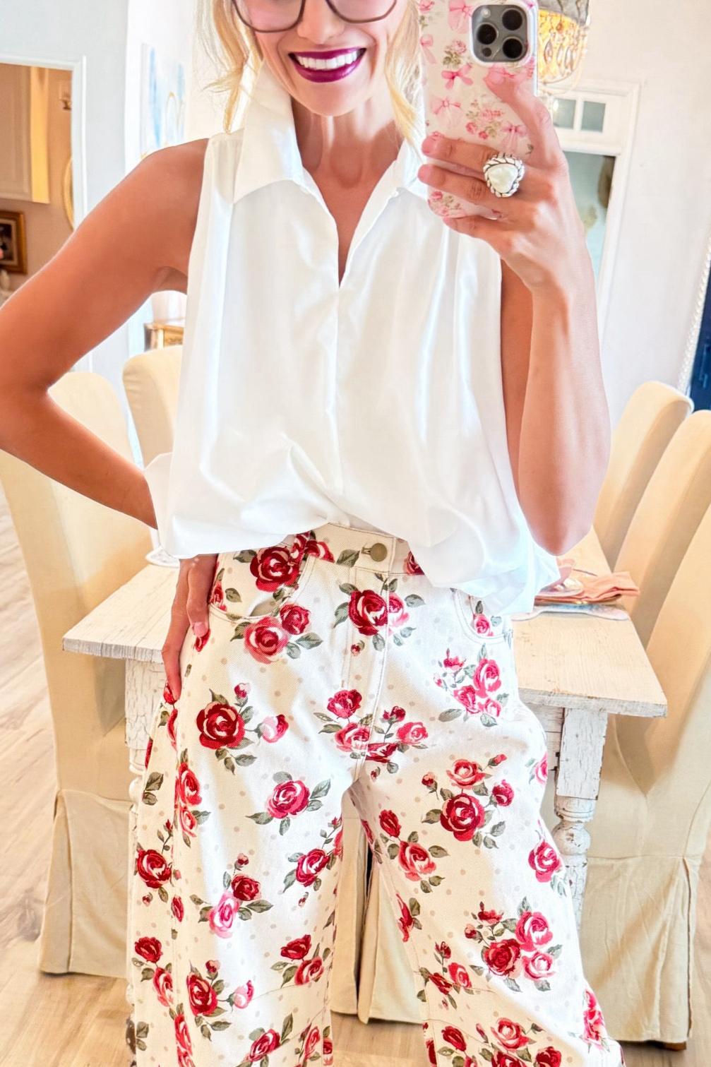 Ivory Collared Bubble Hem Top