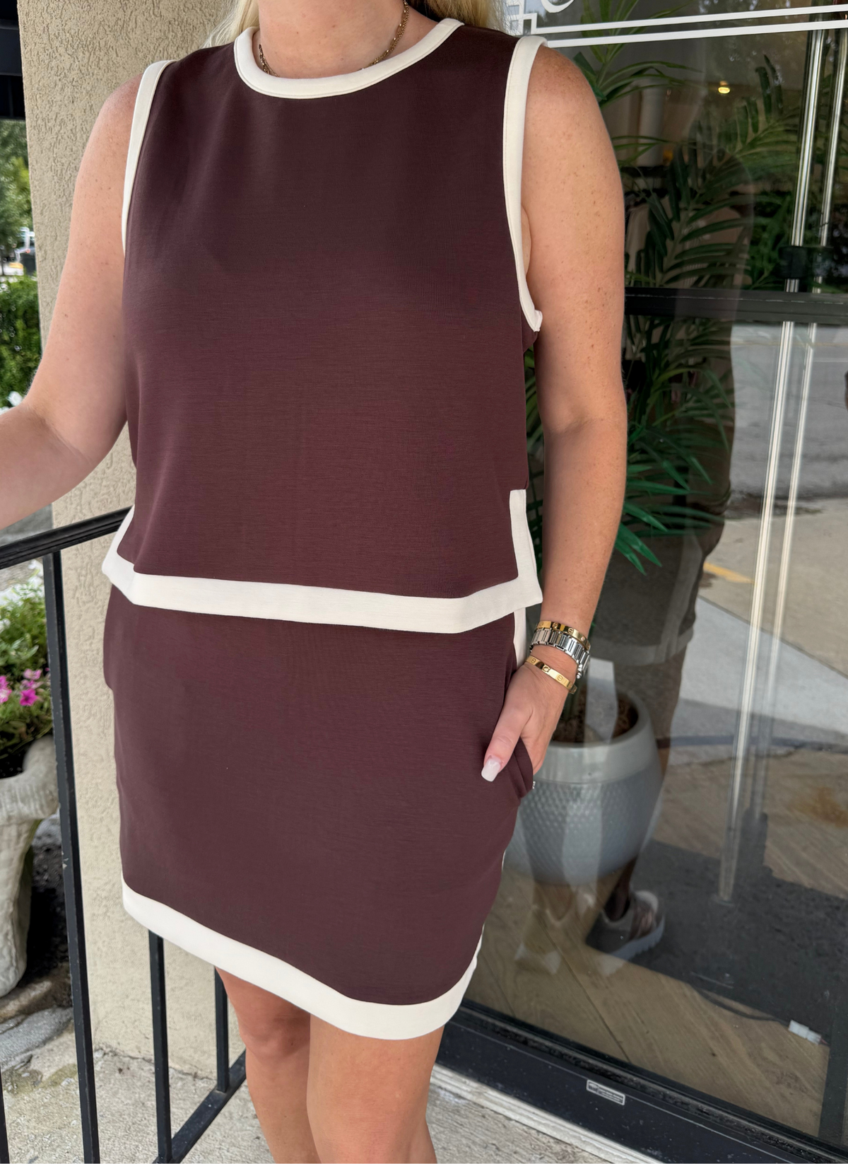 Border Stripe Skort Set