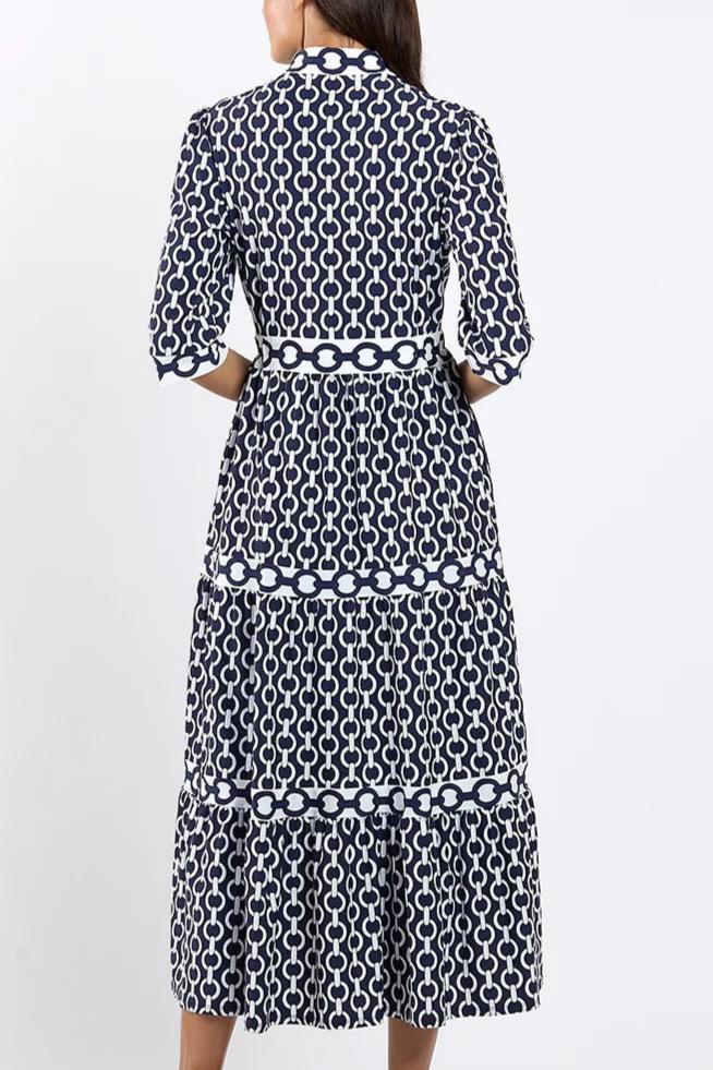 Long dress with puff sleeves