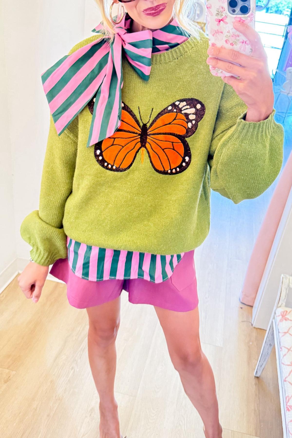 Green Butterfly Sweater