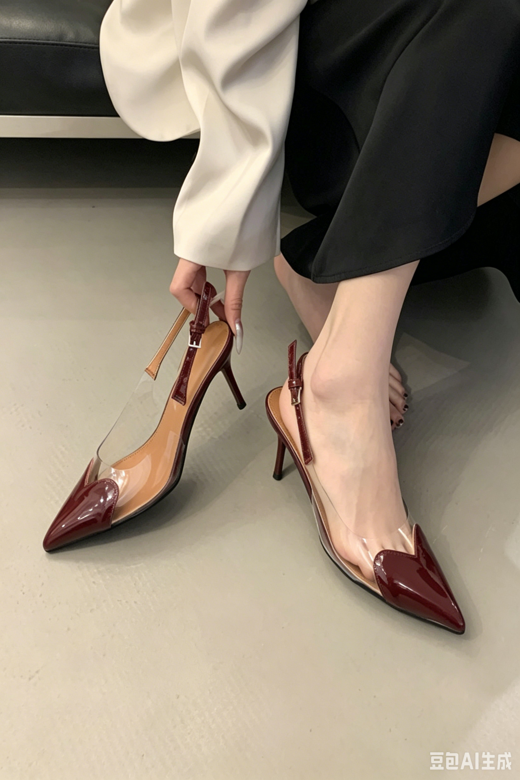 French-Style Pointed-Toe High-Heel Sandals