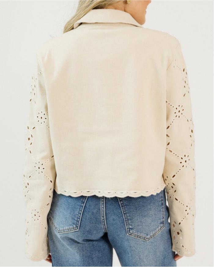 Embroidered Button Top
