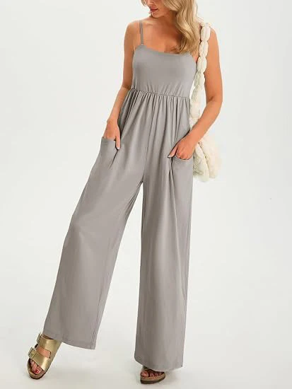 Spaghetti Strap Wide Leg Jumpsuit