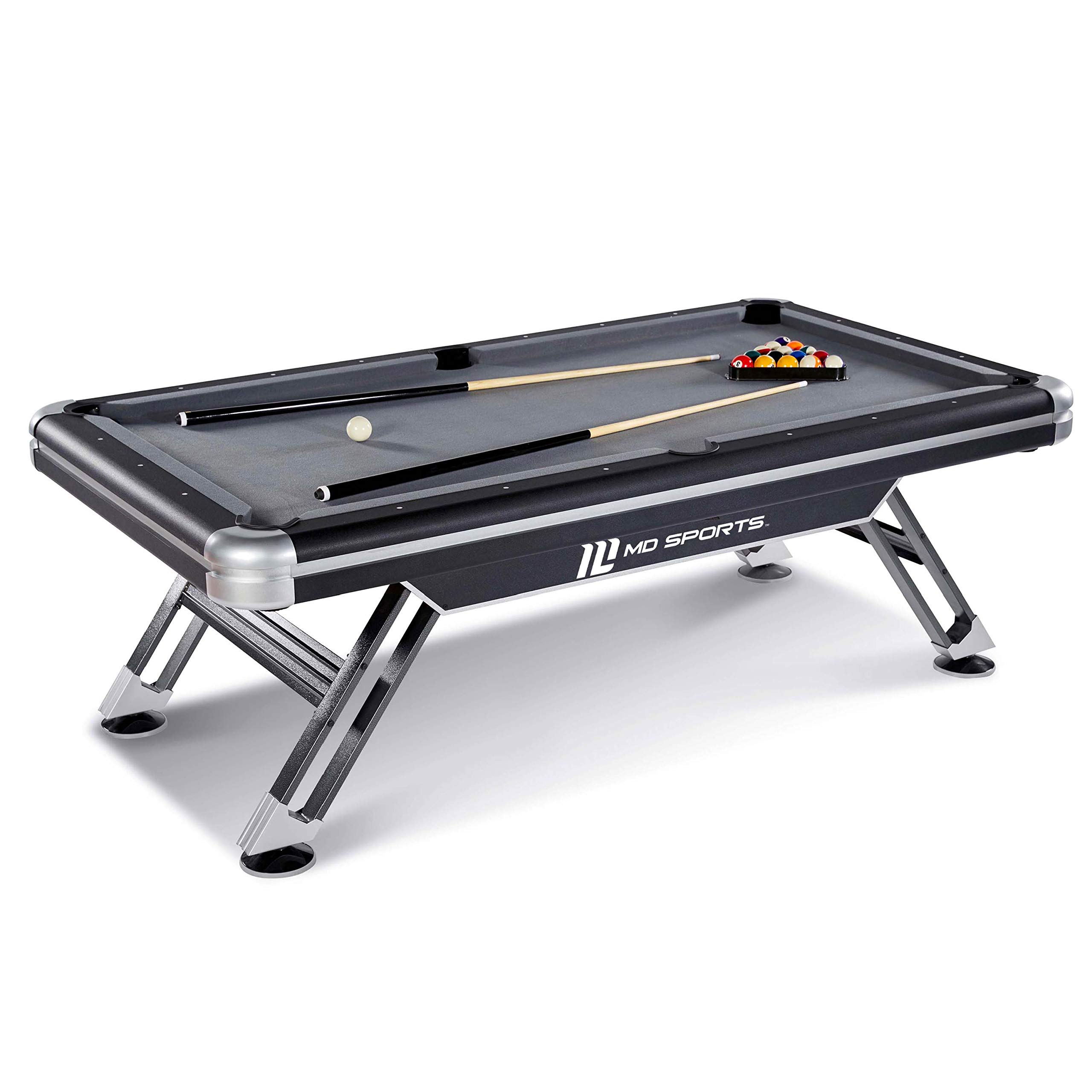 MD Sports 7.5′ Titan Drop Pocket Table with Pool Ball and Cue Stick Set