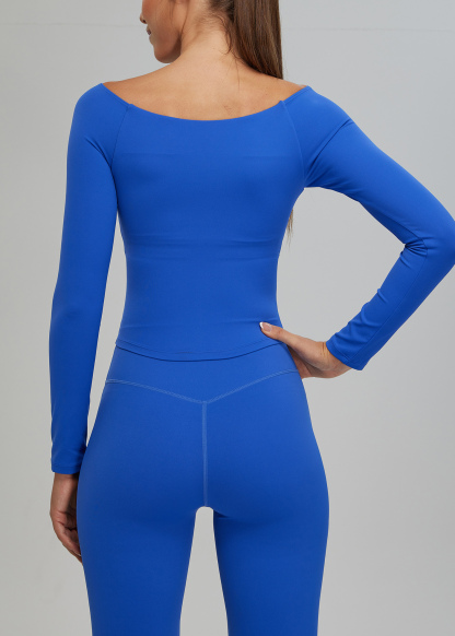 Customized Off-shoulder long-sleeved yoga suit