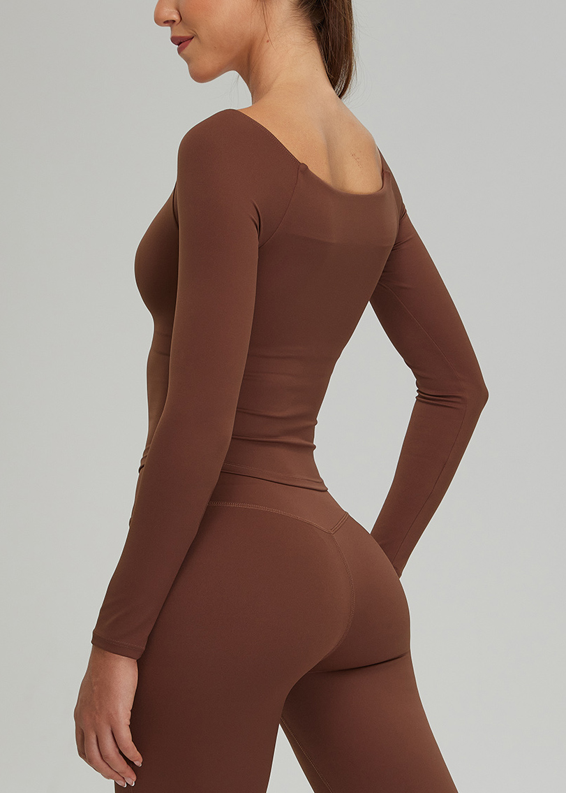 Customized Off-shoulder long-sleeved yoga suit