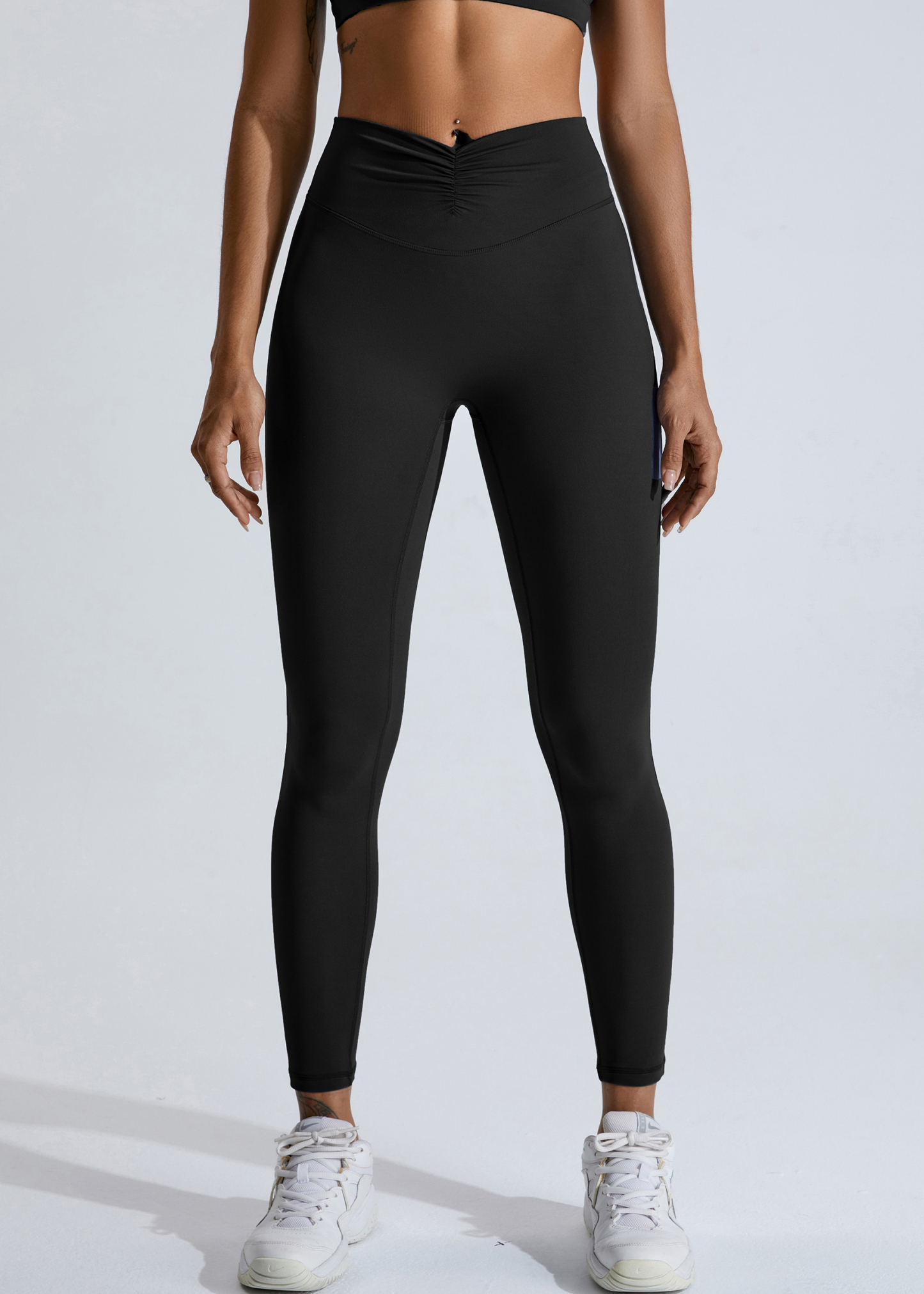  Customized 2024 New V-Waist Pleated Yoga Pants