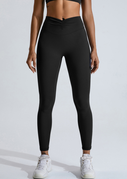  Customized 2024 New V-Waist Pleated Yoga Pants