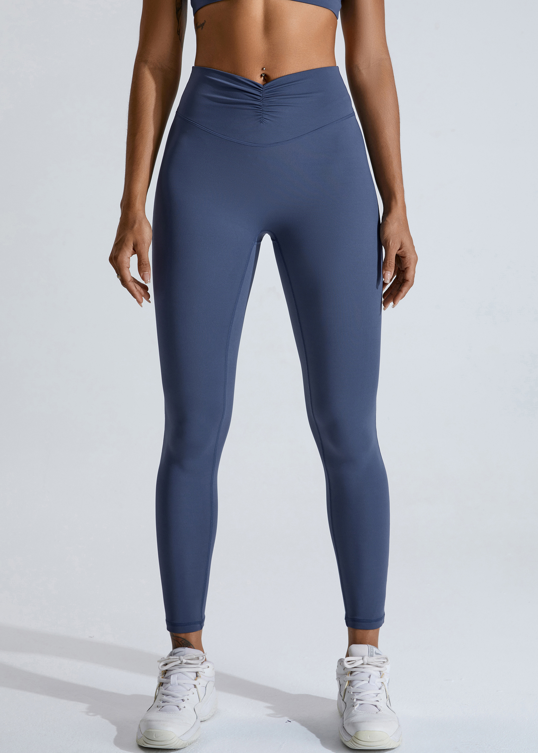  Customized 2024 New V-Waist Pleated Yoga Pants