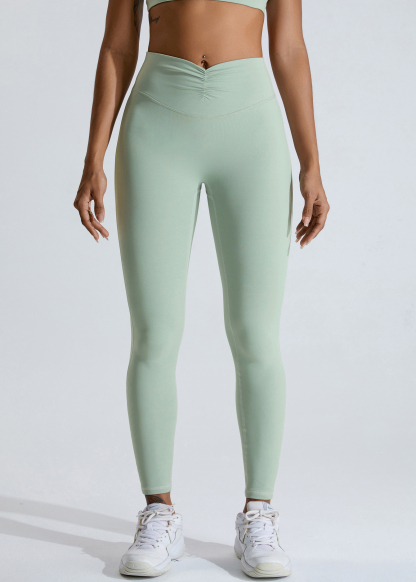  Customized 2024 New V-Waist Pleated Yoga Pants