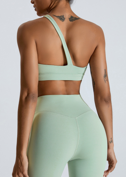 Customized 2024 New Slant One Shoulder Women's Yoga Bra