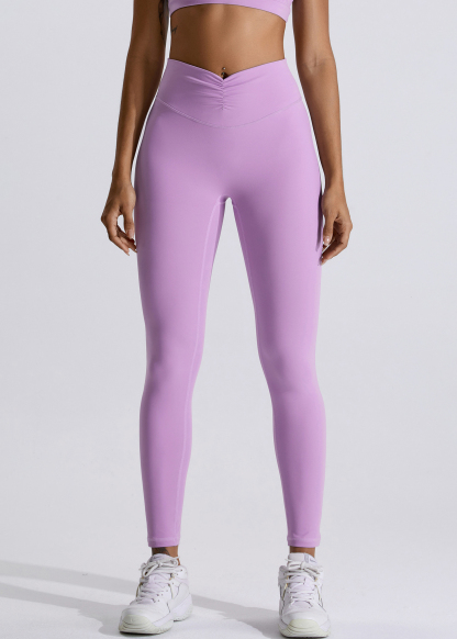  Customized 2024 New V-Waist Pleated Yoga Pants