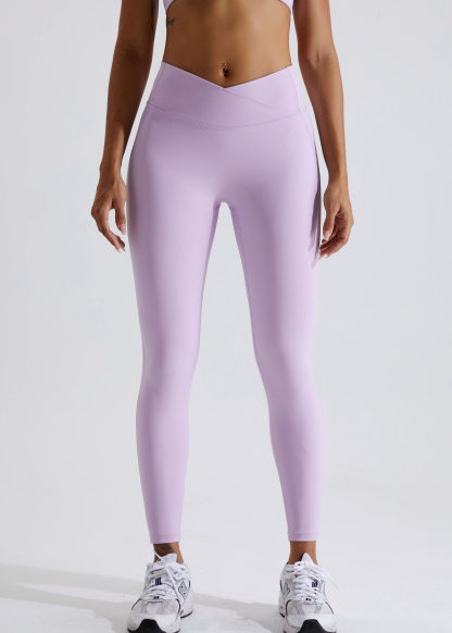 Custom crossover design high waisted tummy tuck yoga pants