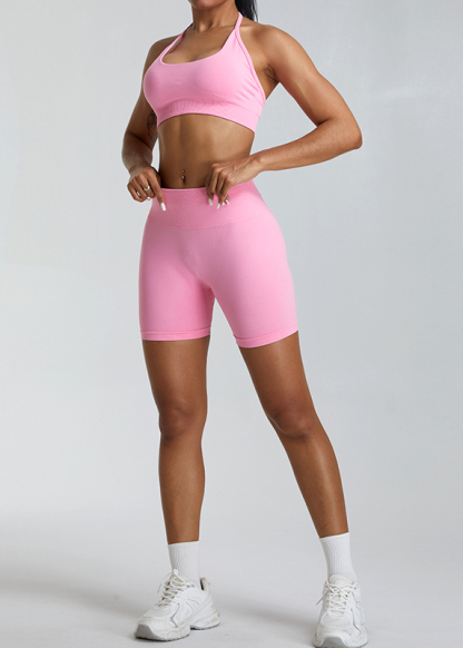 Customized Seamless Hanging Neck Shock Absorbing Sports Bra