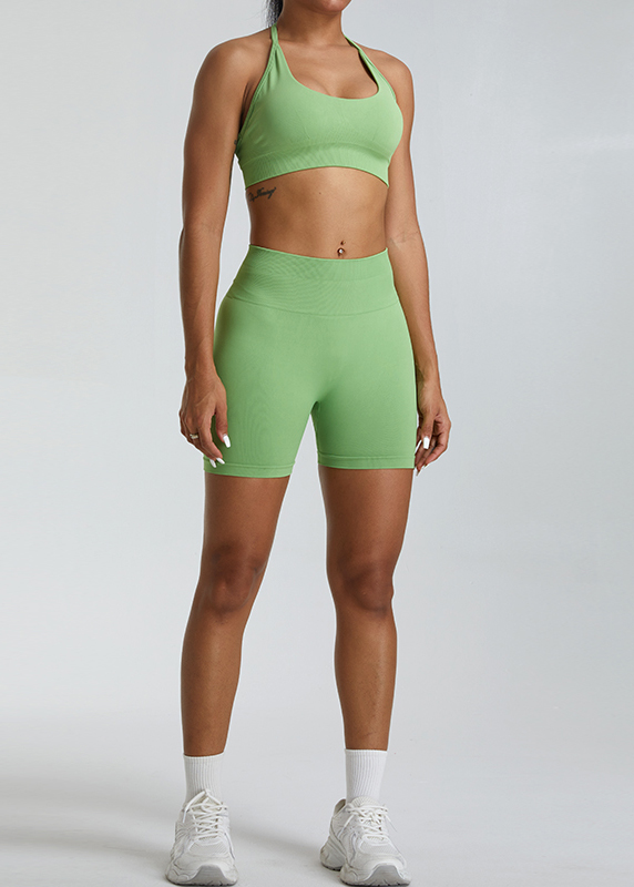 Customized Seamless Hanging Neck Shock Absorbing Sports Bra