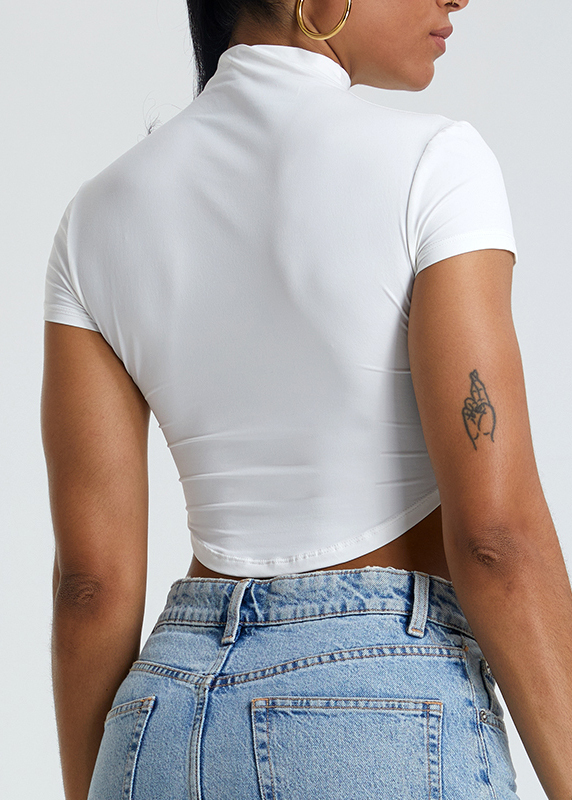 Customized Slim Fit High Neck Workout Top