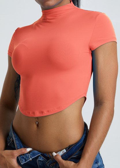 Customized Slim Fit High Neck Workout Top