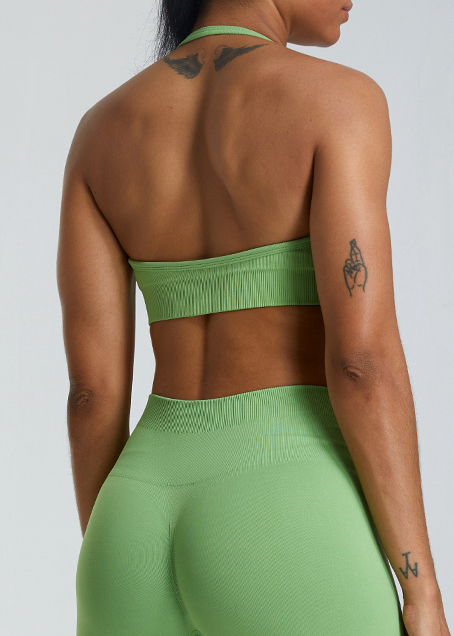 Customized Seamless Hanging Neck Shock Absorbing Sports Bra