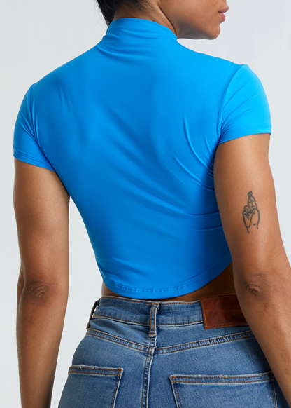 Customized Slim Fit High Neck Workout Top