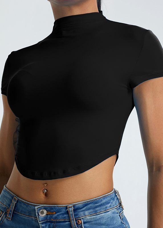 Customized Slim Fit High Neck Workout Top