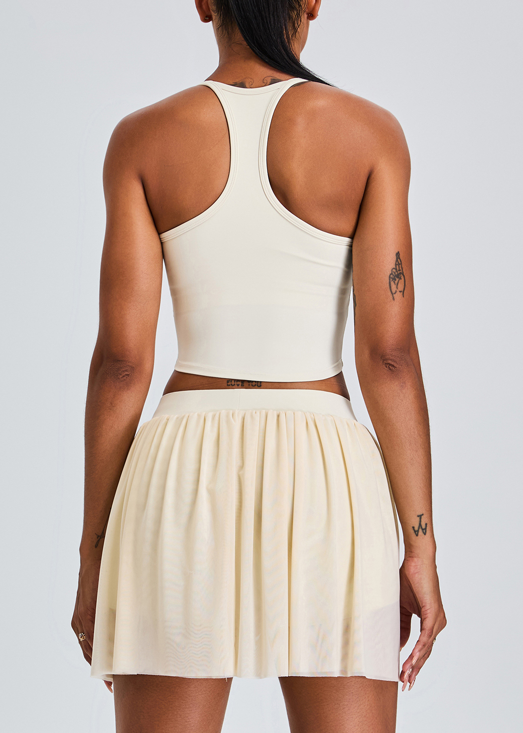 Customized Breathable mesh pleated skirt