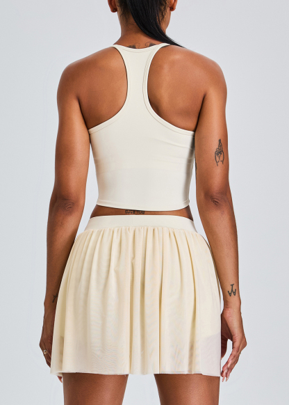 Customized Breathable mesh pleated skirt