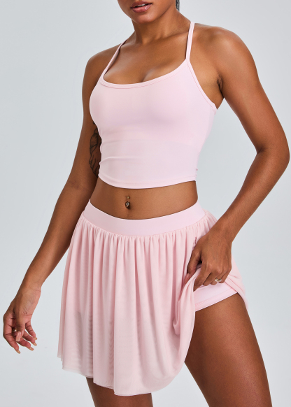 Customized Breathable mesh pleated skirt