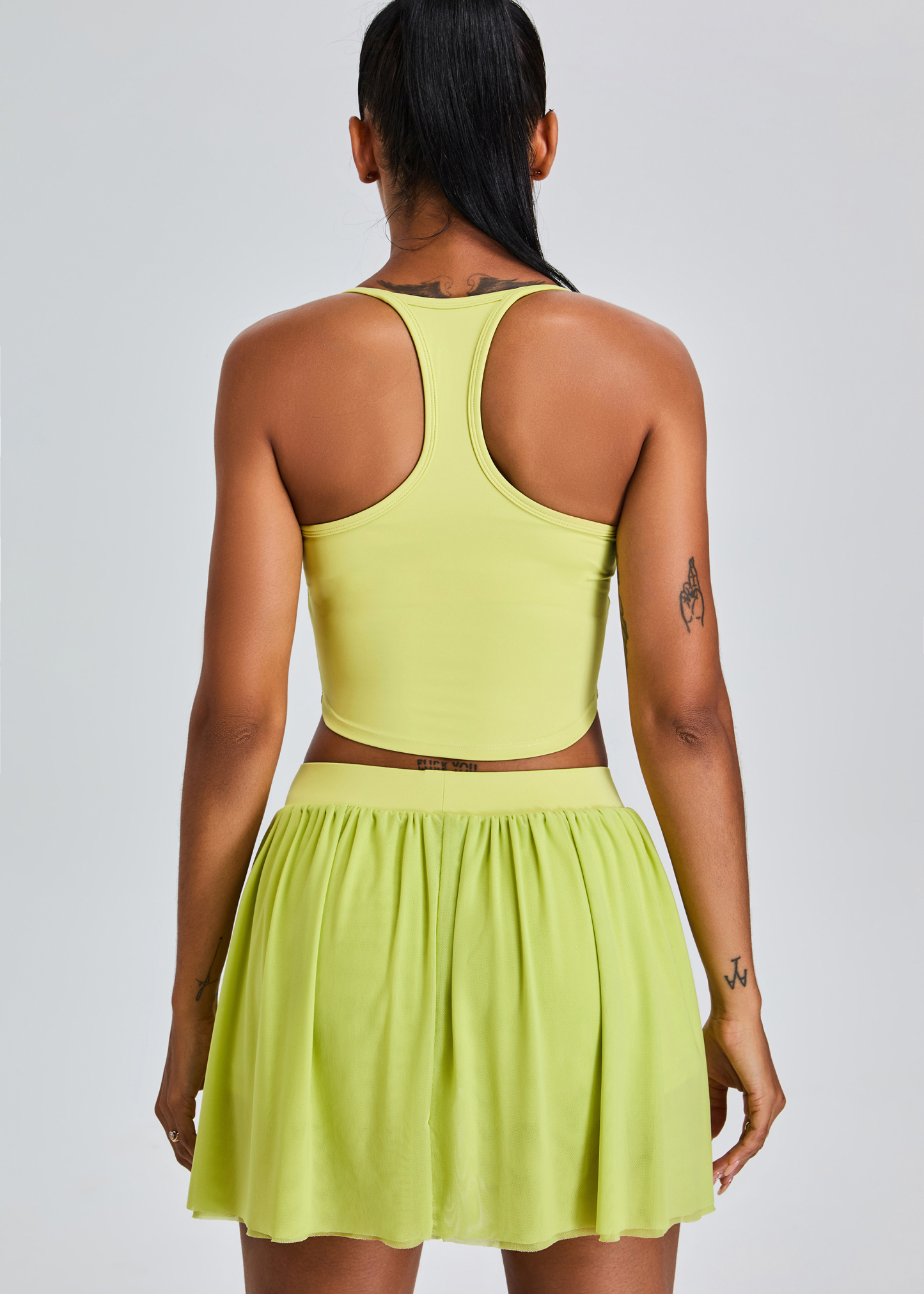 Customized Breathable mesh pleated skirt