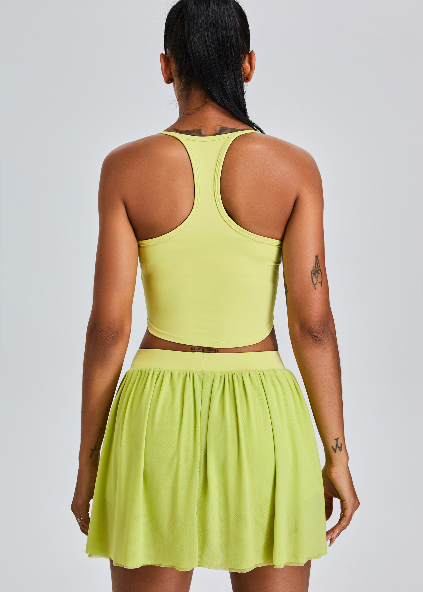 Customized Breathable mesh pleated skirt