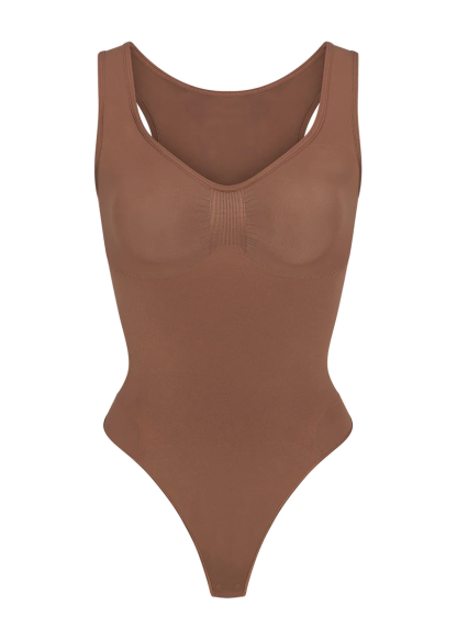 customizable scoop neck thong bodysuit 