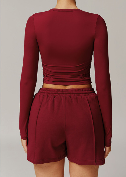 Customized Quick-drying brushed tight yoga long sleeves