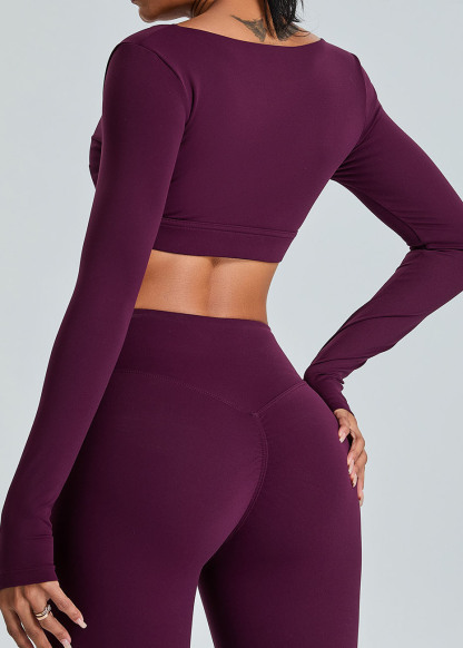 Customized Sexy V-neck long-sleeved yoga suit