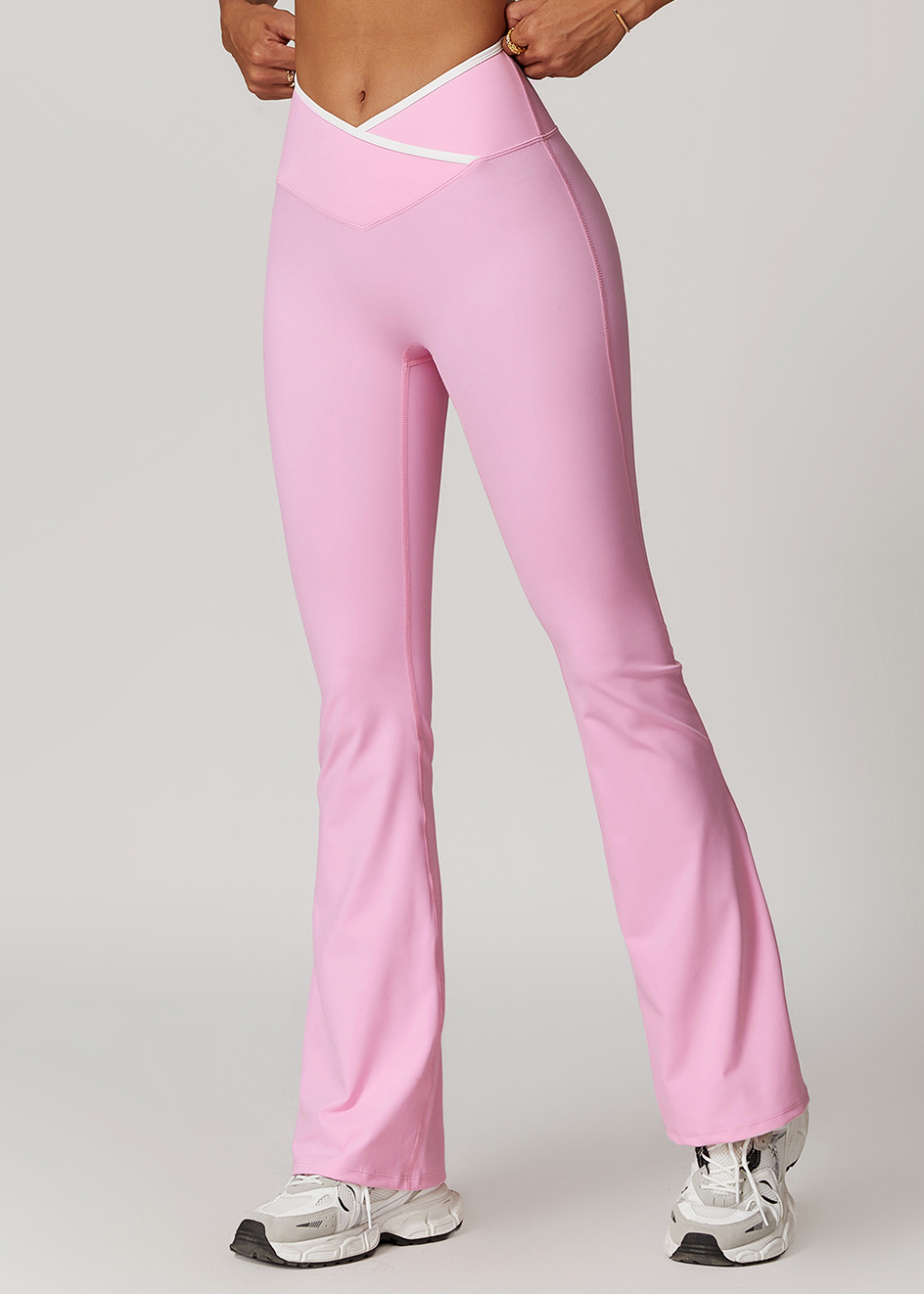 Customized Cross high waist wide leg flared pants