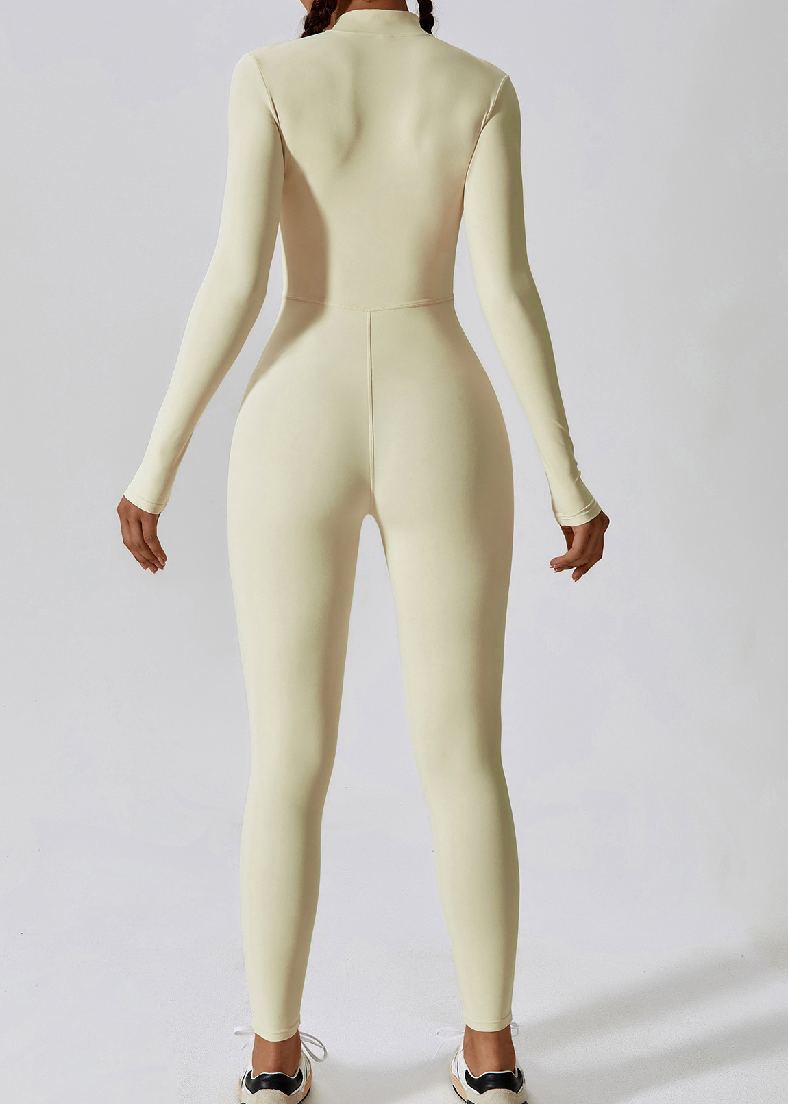 Customized Zipper Skinny Long Sleeve Yoga Bodysuit