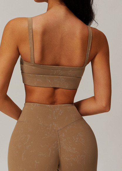 Customized Gold-stamped beautiful back sports bra