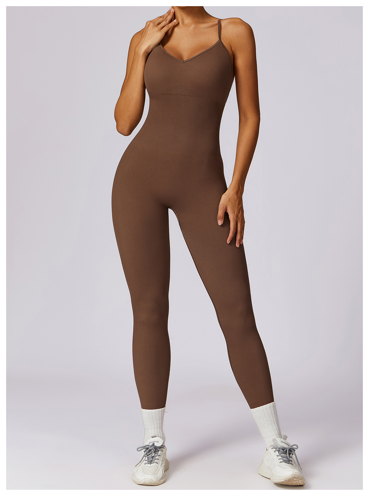 Customized seamless Sling One Piece Fitness Bodysuit