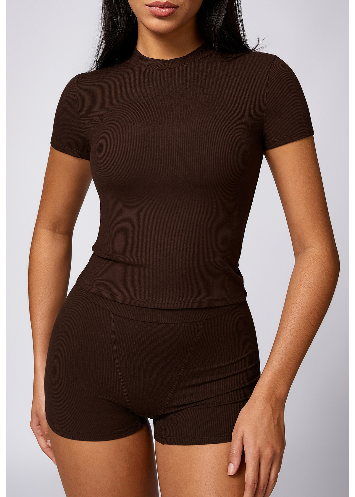 Customized Threaded Yoga Short Sleeve Fitness Top