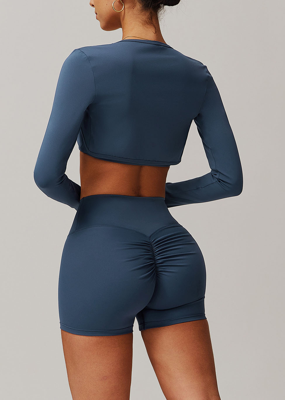 Customized Brushed Shawl Long Sleeve Yoga Wear