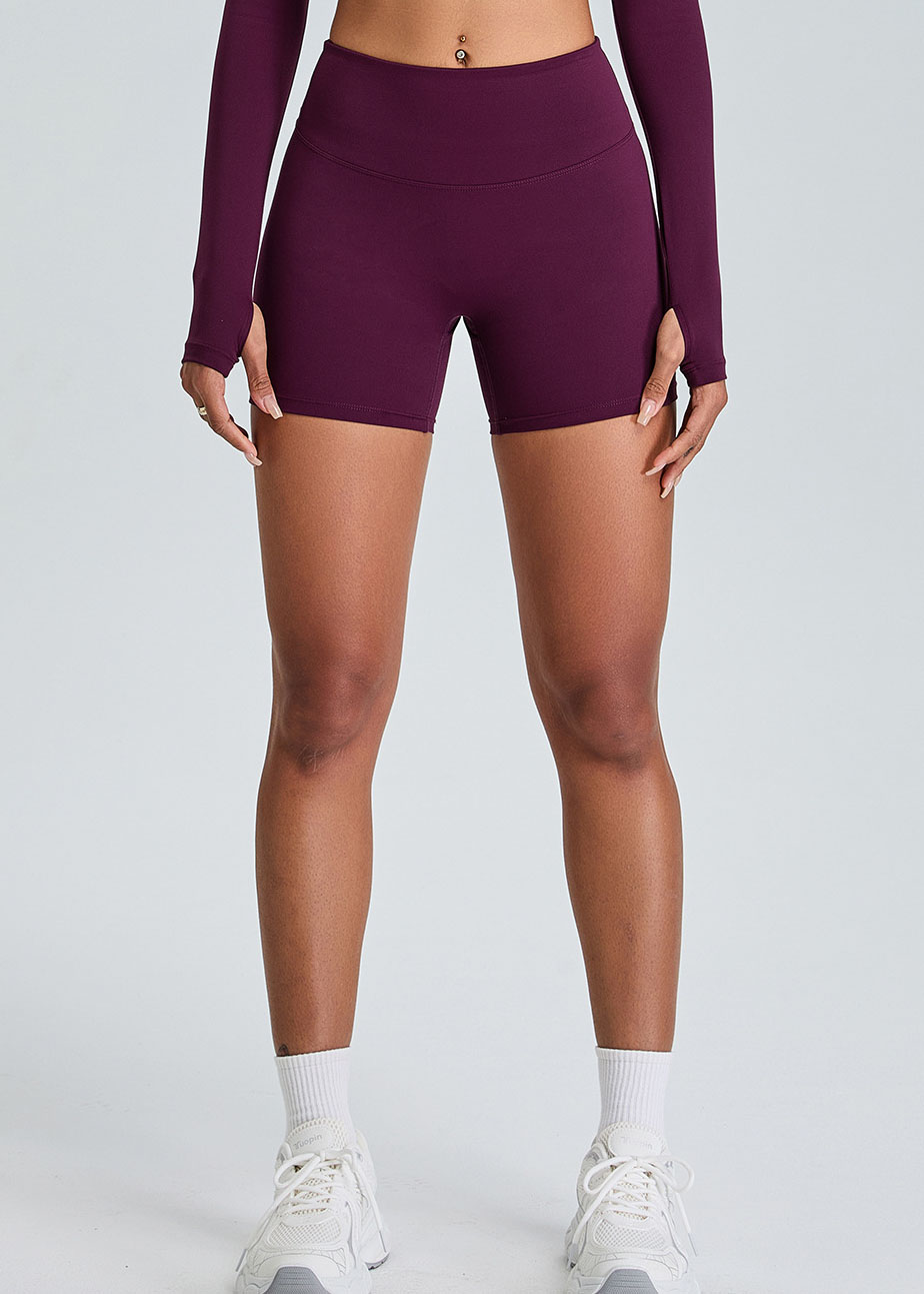 Customized Brushed High Waist Tummy Control Yoga Shorts