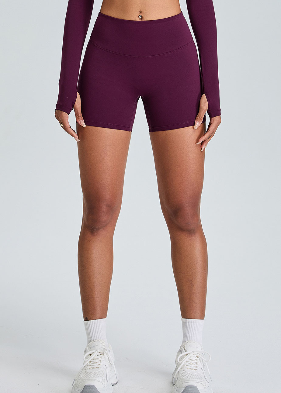 Customized Brushed High Waist Tummy Control Yoga Shorts