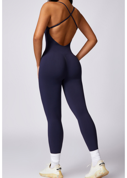 Customized Seamless One-piece Yoga Wear with Chest Pad