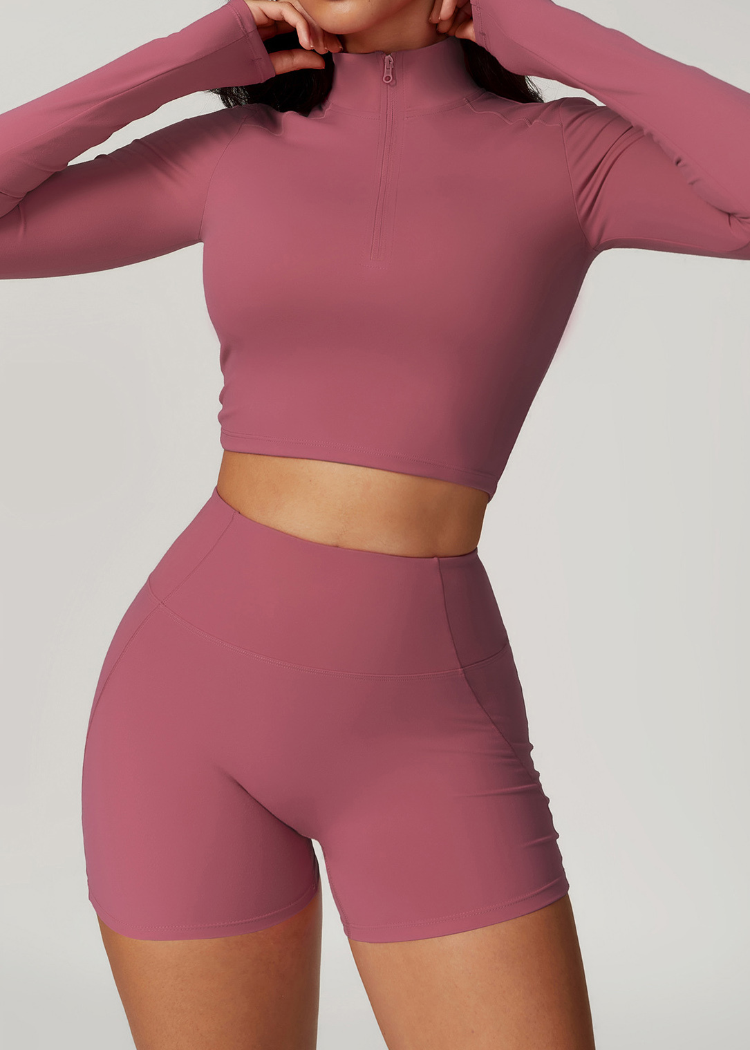 Customized Zipper Tight Long Sleeve Yoga Wear