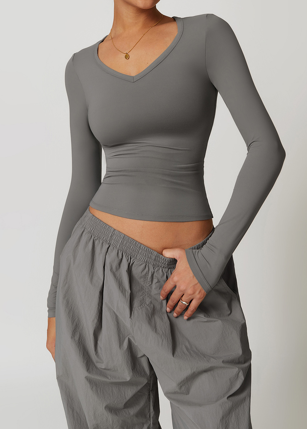 Customized Quick-drying brushed tight yoga long sleeves