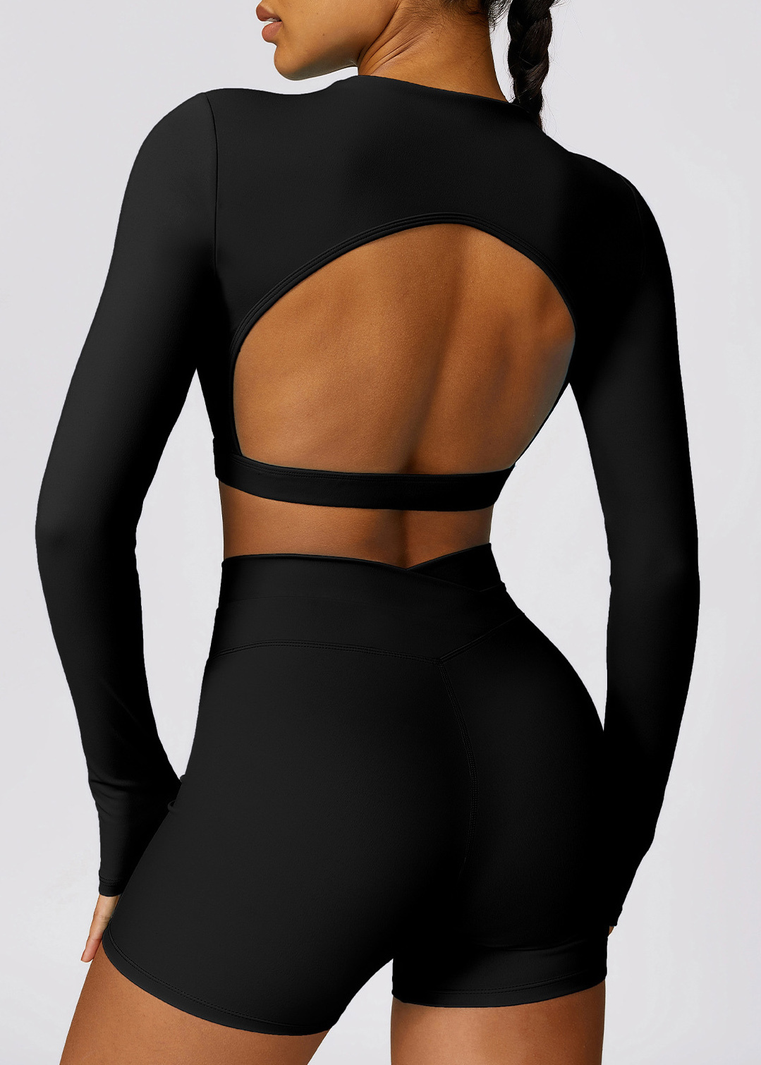 Customized Tight Long Sleeve Backless Yoga Wear