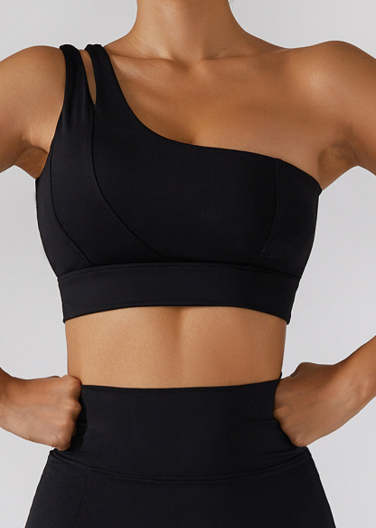 Customized Slanted One-Shoulder Back Yoga Bra