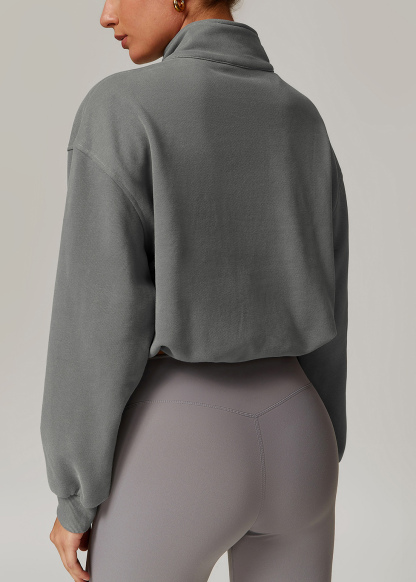 Customized Stand collar zip-up sports sweatshirt