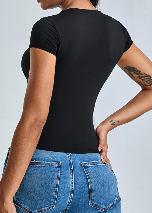 Customized Slim Fit Yoga Wear Short Sleeve