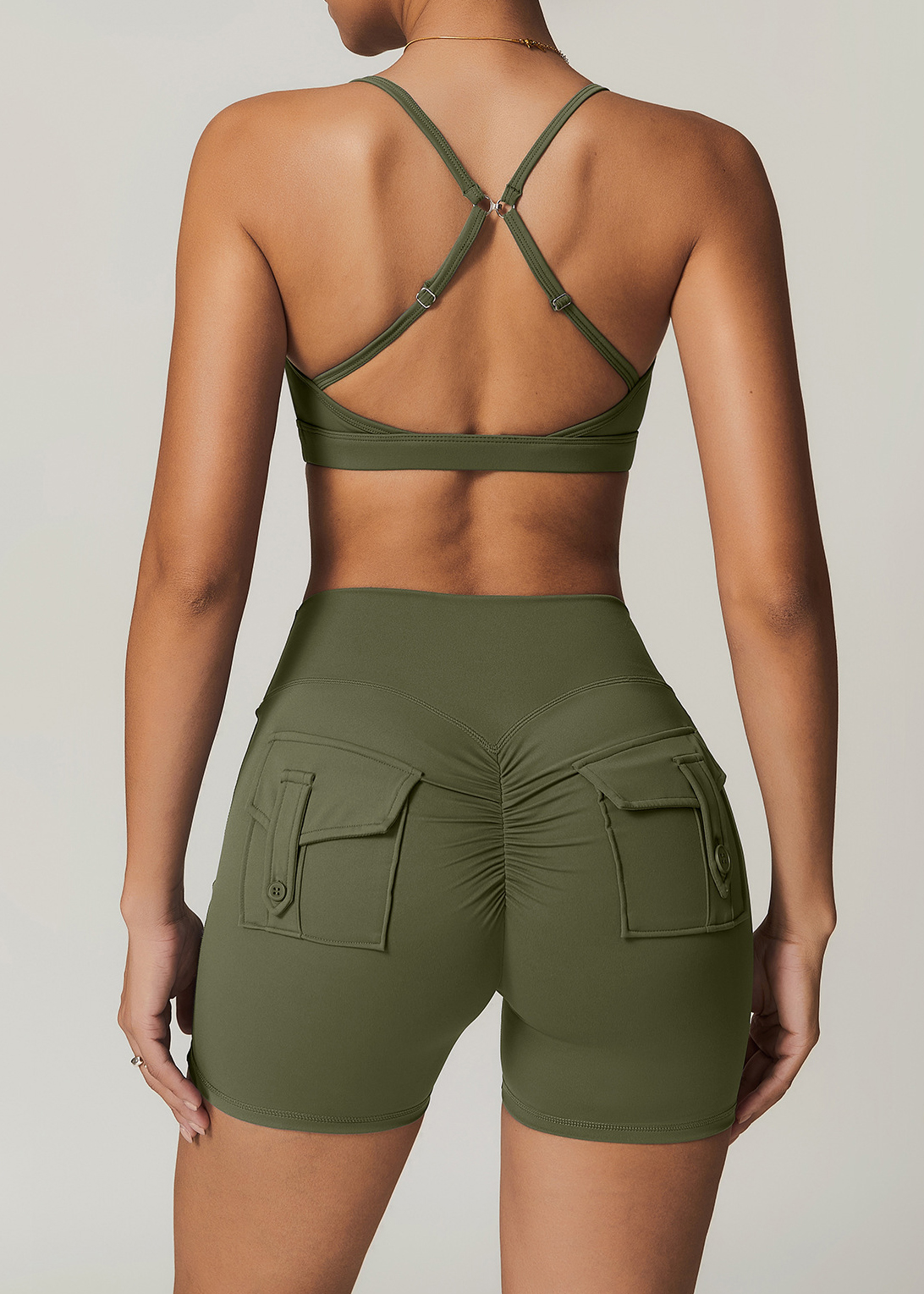 Customized Cross-button sports bra (2 ways to wear)