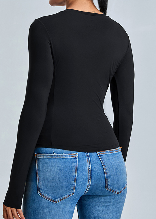 Customized Fishbone Line Long Sleeve Yoga Wear