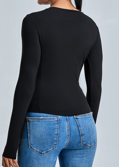 Customized Fishbone Line Long Sleeve Yoga Wear